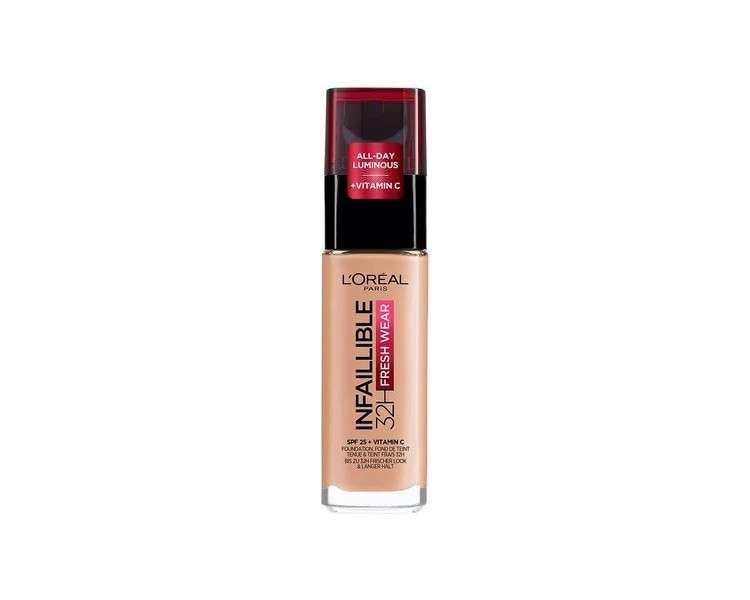 L'Oreal Infallible 32H Fresh Wear Liquid Foundation Makeup With SPF25 245 Gold Honey 30ml