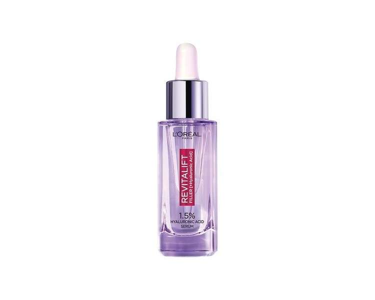 L'Oreal Paris Hyaluronic Acid Serum Revitalift Filler with Hyaluronic Acid 1.5% Pure Concentrated Hyaluronic Acid Dropper Serum 30ml