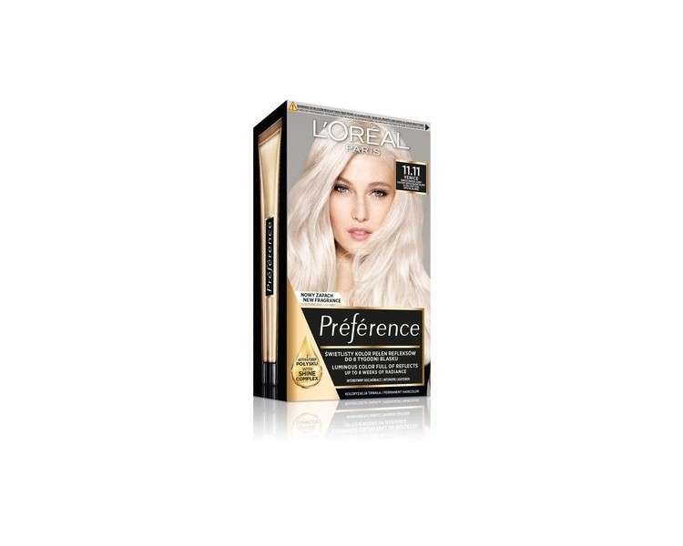 L'Oréal Paris Preference 11.11 Venice Hair Color Very Light Cold Crystal Blonde 243g