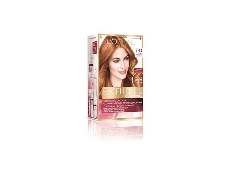 L'Oréal Paris Excellence Creme Hair Dye 7.43 Blonde Copper-Gold 192ml