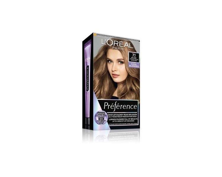 Preference Creme Hair Dye 7.1 Iceland Ash Blonde 174ml