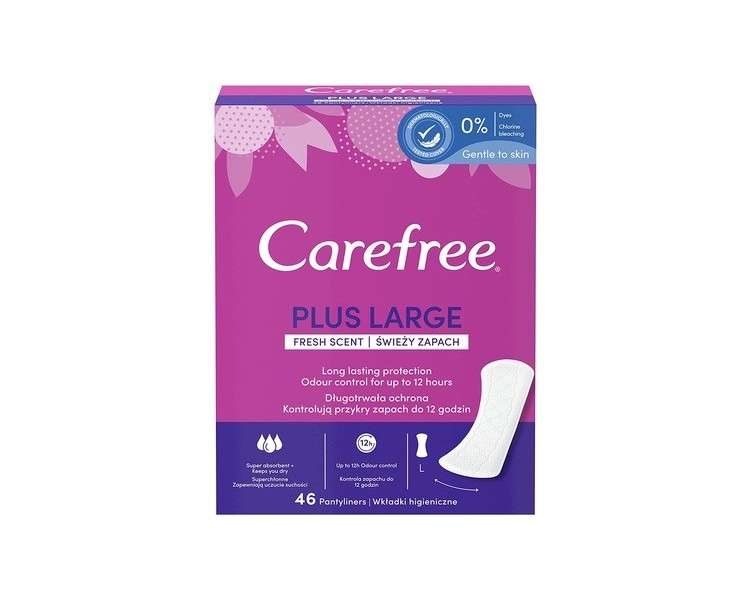 Carefree Pantyliners Plus Large 46 Pieces