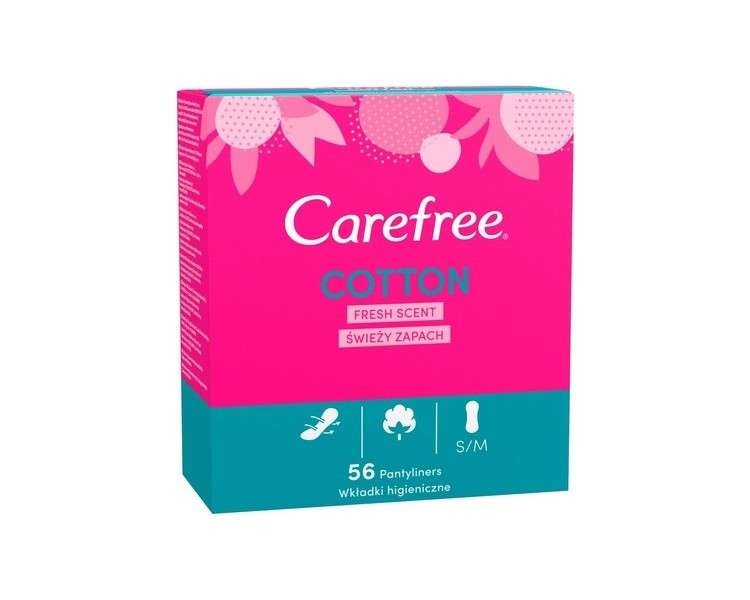 Carefree Cotton Feel Normal Panty Liners with Fresh Scent 56 Pieces