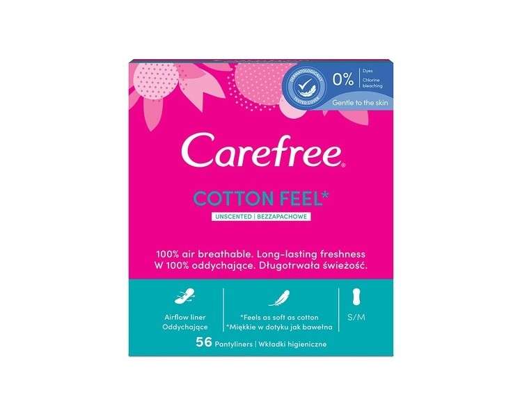 Carefree Cotton Feel Normal Panty Liners 56 Count