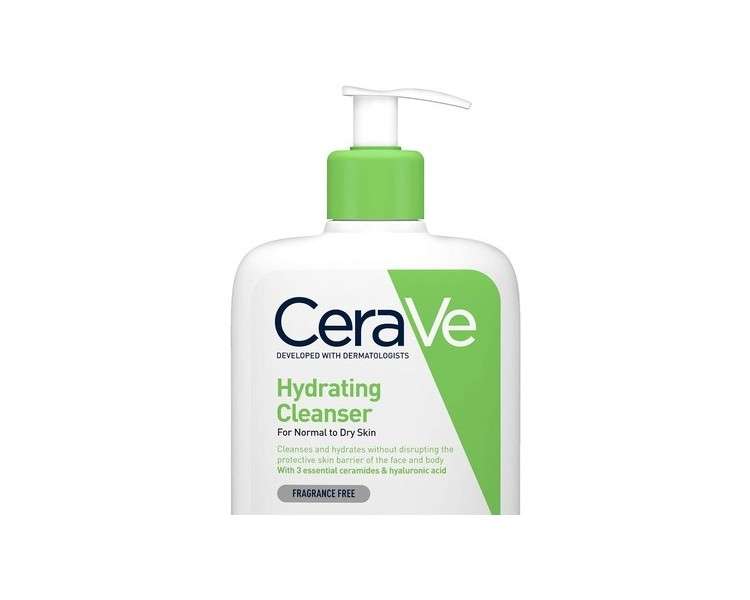 CeraVe Hydrating Cleanser for Normal to Dry Skin with Hyaluronic Acid and 3 Essential Ceramides 473ml