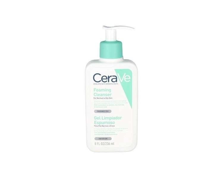 CeraVe Foaming Cleanser for Normal to Oily Skin with Niacinamide and 3 Essential Ceramides Fragrance Free 236ml