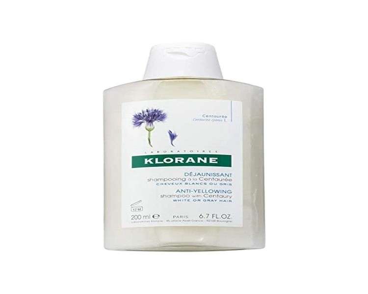 Klorane Centaury Anti-Yellowing Shampoo for Grey Blonde Hair 200ml