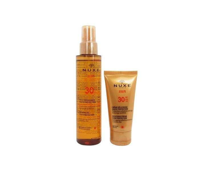 Nuxe Set Sun Tanning Oil SPF30 150ml & Nuxe Sun Face Cream SPF30 50ml