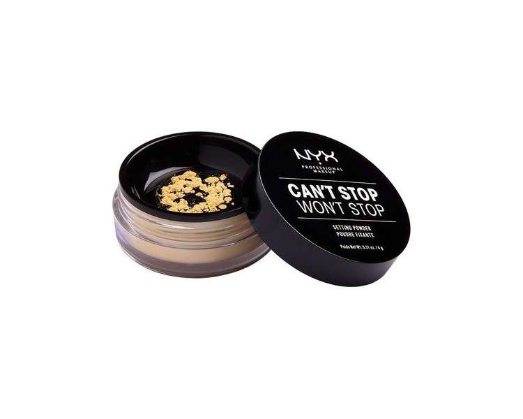 NYX Professional Makeup Can't Stop Won't Stop Setting Powder Matte Finish Oil Absorbing Vegan Formula Shade Banana 06