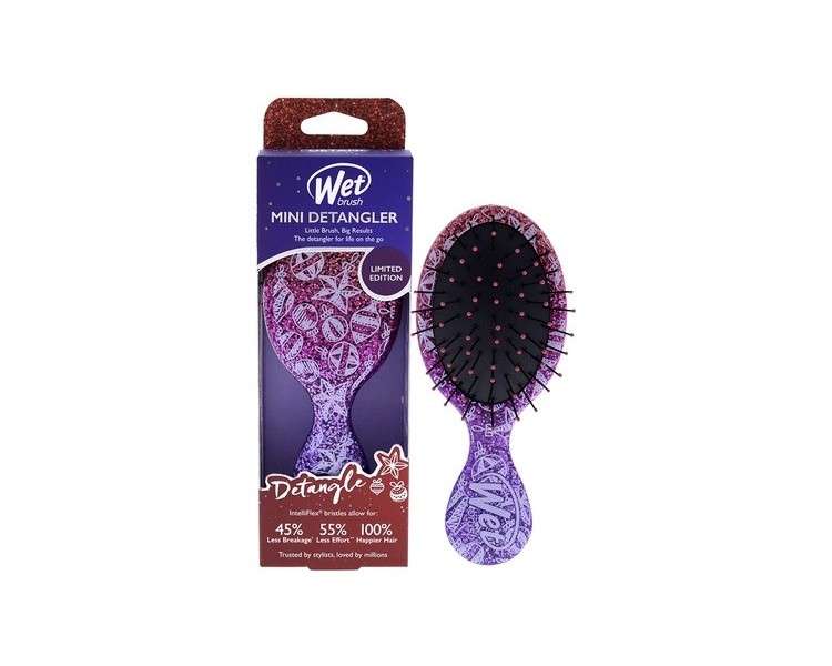 Mini Winter Glitter Hairbrush, To Tangle, For Parties With A Damp