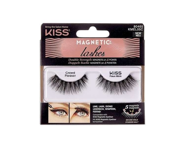 KISS Magnetic Lash Collection Crowd Pleaser False Eyelashes with 5 Double Strength Magnets