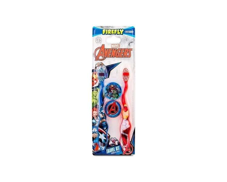 Marvel Avengers Toothbrushes for Boys 2-Pack with Travel Case 40g