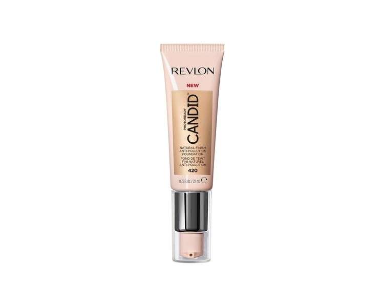 Revlon PhotoReady Candid Natural Finish Foundation with Anti-Pollution Antioxidant and Anti-Blue Light Ingredients 22ml 420 Sun Beige
