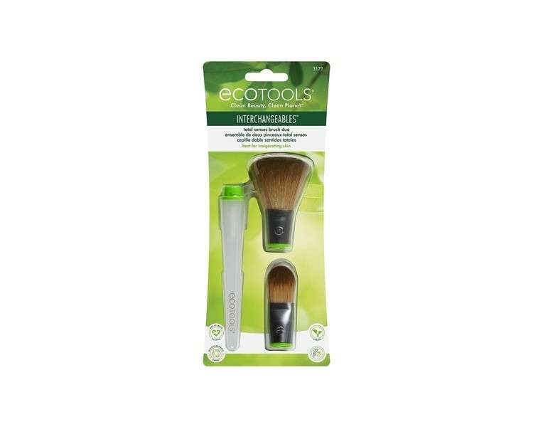 EcoTools Total Senses Foundation Brush Duo Interchangeables Makeup Brush with Aromatherapy