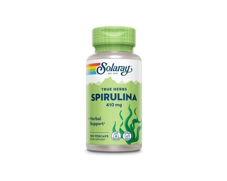 SOLARAY Spirulina 410mg Algae Superfood Supports Energy Vitality and Overall Health 100ct
