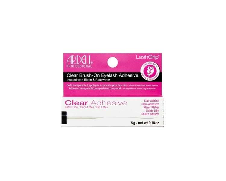 ARDELL LashGrip Clear Brush-On Eyelash Adhesive with Biotin and Rosewater 5g/0.18oz