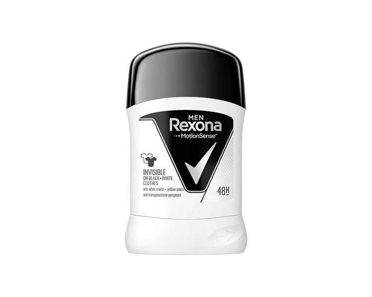 Rexona 50ml Invisible Black & White Anti Perspirant Stick for Men