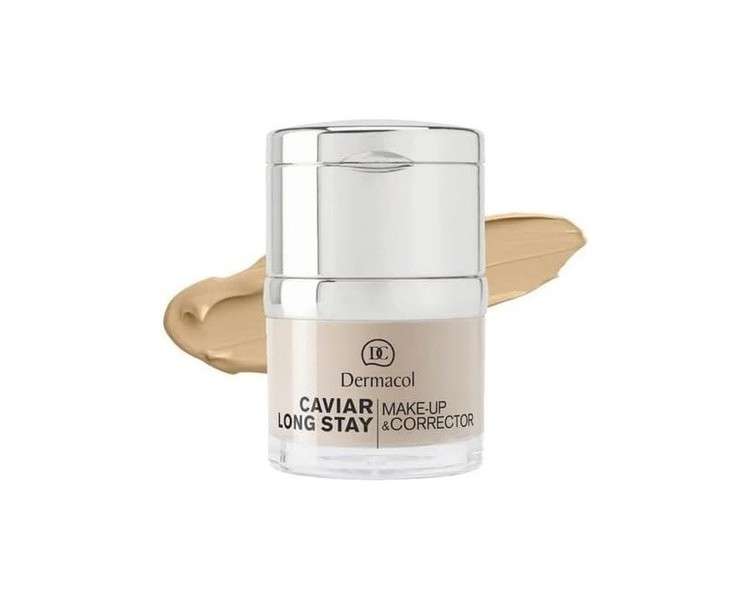 Dermacol 2-in-1 Long-Stay Foundation & Concealer with Caviar Moisturizing and Mattifying Fair