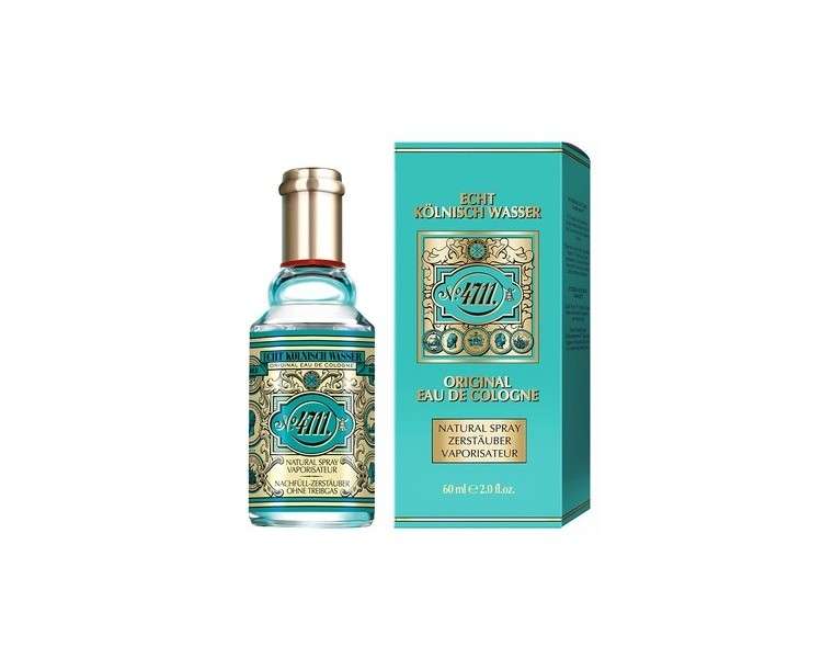 4711 Echt Kolnisch Wasser Eau de Cologne 60ml Classic Fragrance - Refreshing for Body, Mind, and Soul - Unisex - Natural Spray