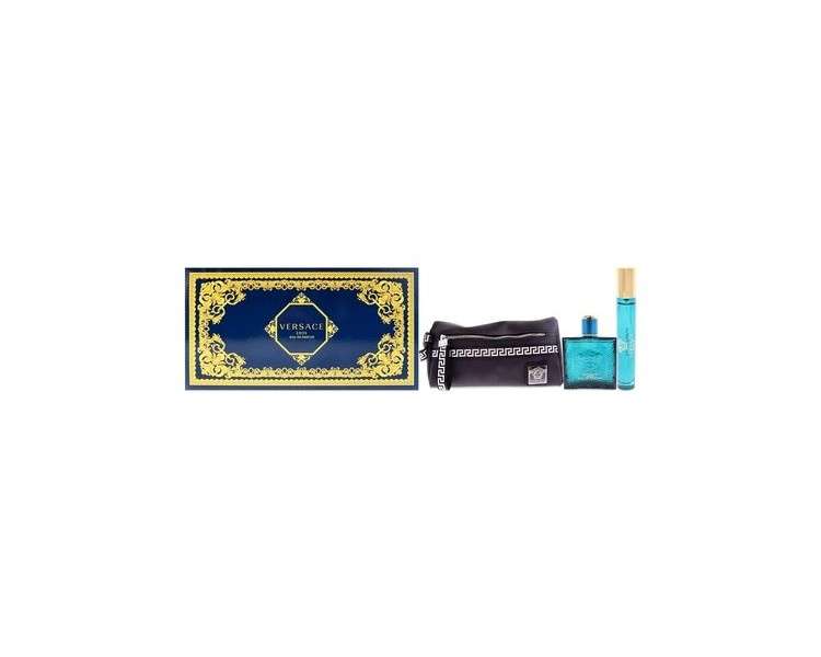 Versace Eros Men 3.4oz EDP Spray 0.3oz EDP Spray Pouch