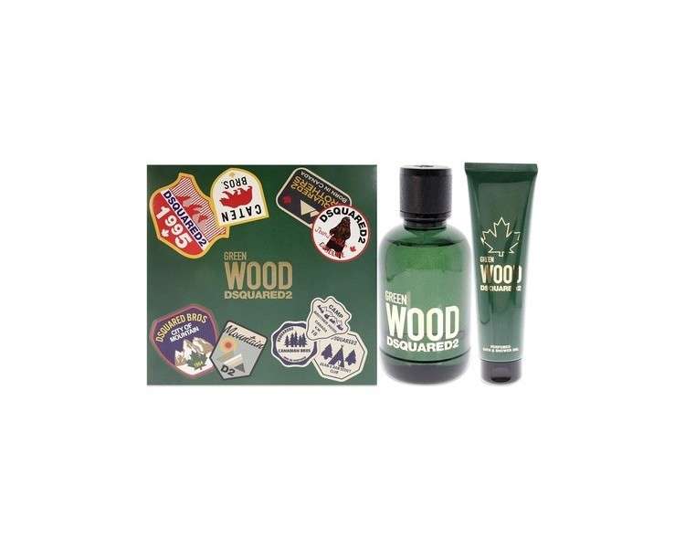 Dsquared2 Wood Pour Homme Green Eau De Toilette 100ml + Bath & Shower Gel 150ml gift set