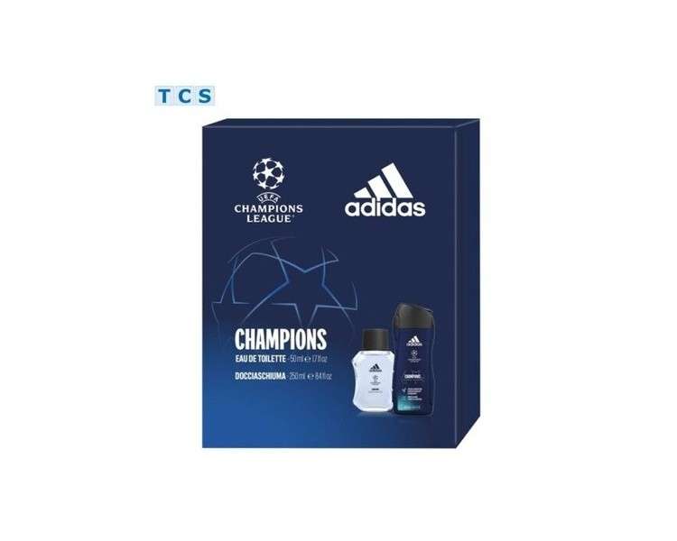 Adidas UEFA Champions Gift Set EdT Spray 50ml 2in1 Shower Gel 250ml