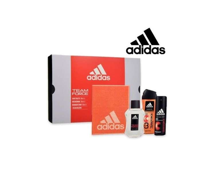 Adidas Team Force Eau De Toilette 100ml + Shower Gel 250ml + Deodorant 150ml + Man Gym Towel