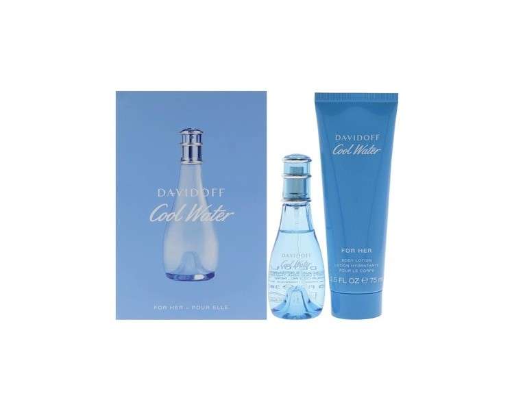 Davidoff Cool Water 1oz EDT Spray 2.5oz Body Lotion Women