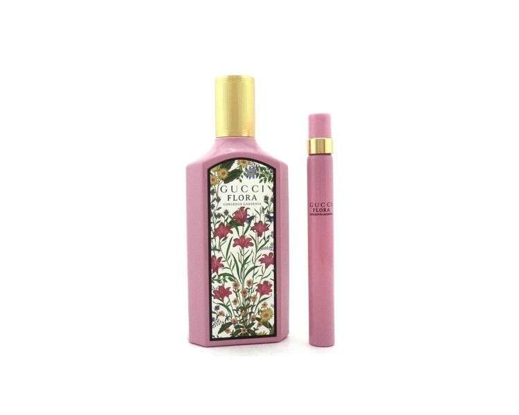 Gucci Flora Gorgeous Gardenia 2 Piece Gift Set for Women: 3.3 EDP Spray + Mini Pen EDP Spray 0.33