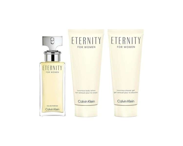 Calvin Klein Women's Eternity Giftset - Eau De Parfum 50ml, Body Lotion 100ml, Shower Gel 100ml