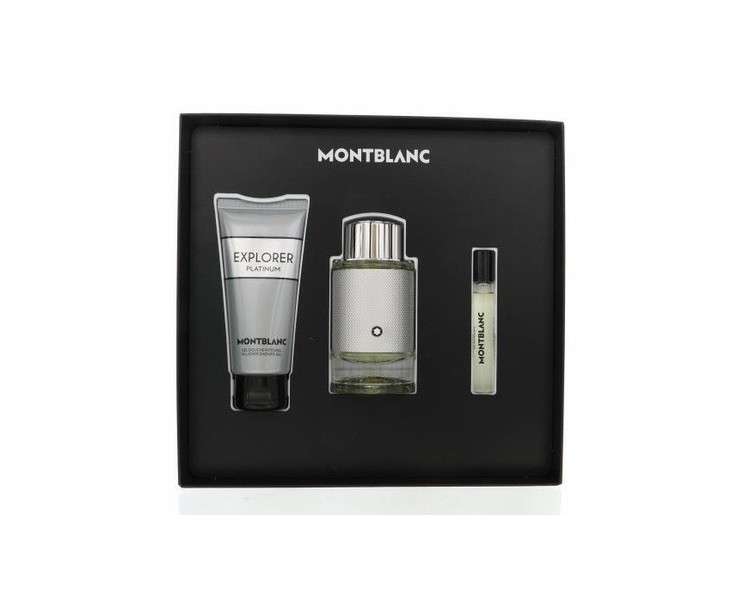 Mont Blanc Explorer Platinum 3 Piece Gift Set 3.3oz Eau de