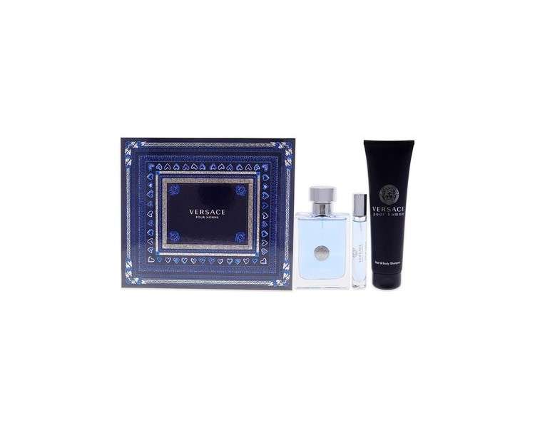 Versace Pour Homme Gift Set Eau De Toilette 100ml + Mini Eau De Toilette 10ml + Hair & Body Shampoo 150ml