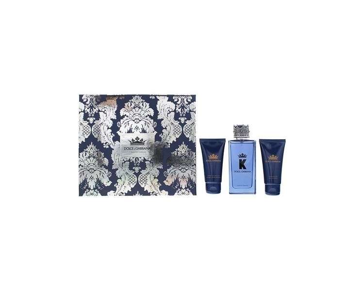 Dolce & Gabbana K 3 Piece Gift Set: Eau De Parfum 3.4oz + After Shave Balm 1.7oz + Shower Gel 1.7oz