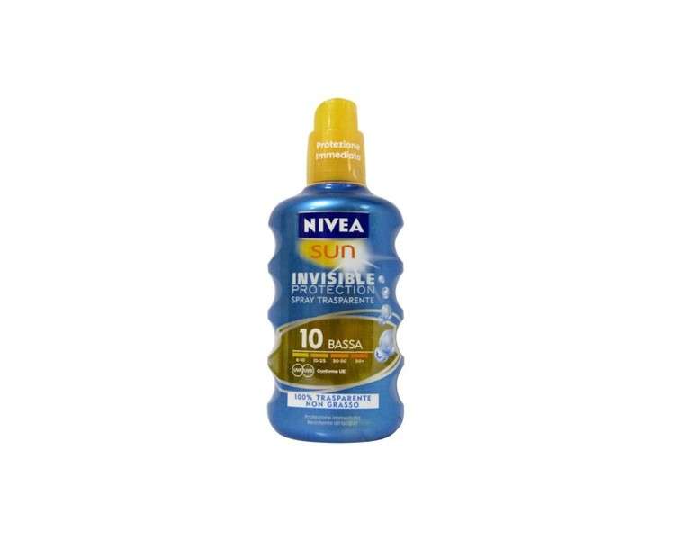 Nivea Sunscreen Spray Fp10 Invisible Protection 200ml