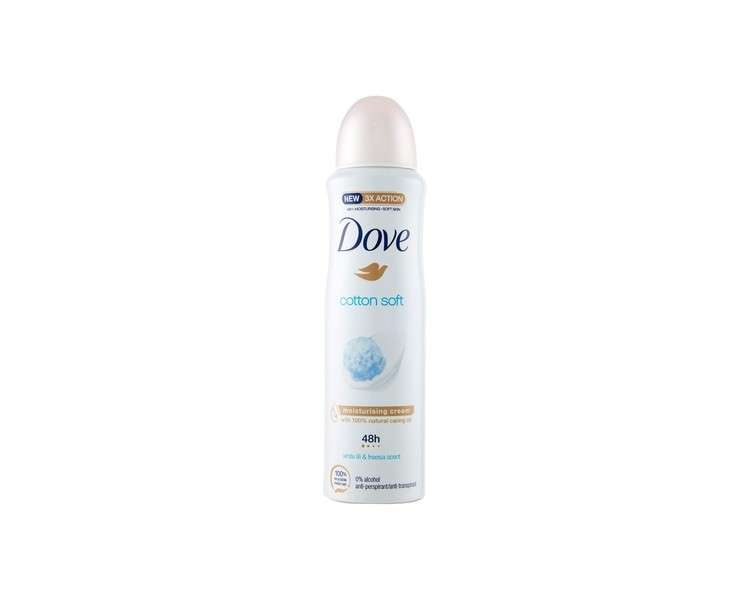 Dove Cotton Soft Deodorant Antiperspirant Without Alcohol 48 Hour Protection 150ml