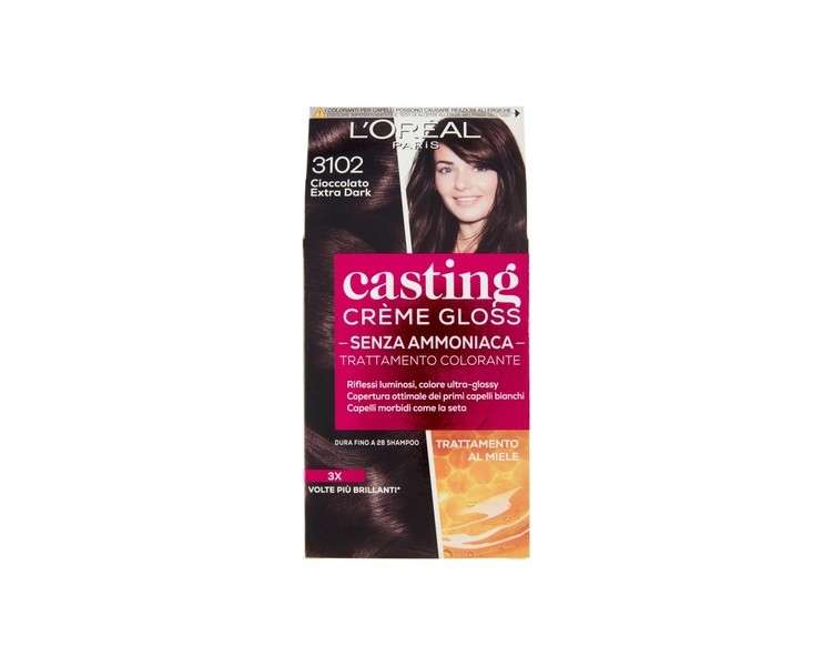 L'oreal Casting Creme Gloss Coloring Treatment 3102  Cool Dark Brown