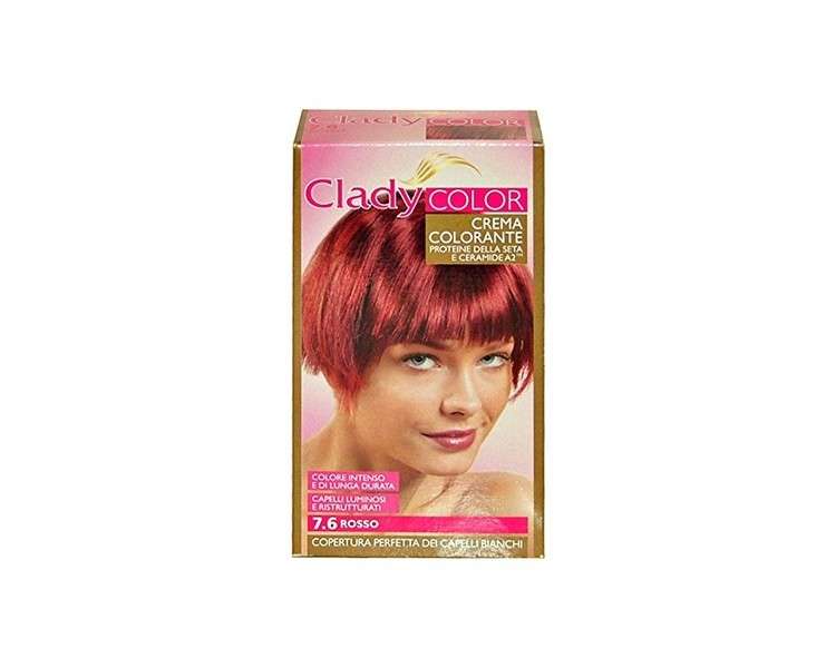 Clady Permanent Oxidizing Hair Color Cream No. 7.6 Red