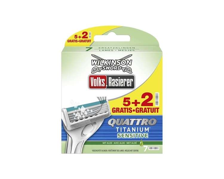 Wilkinson Sword Quattro Titanium Sensitive Razor Blades 5+2