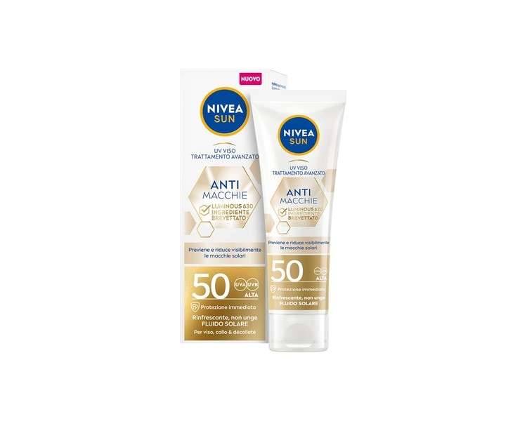 Nivea sun UV Face Cream Anti-Spot Luminous FP50 40ml with Hyaluronic Acid and Vitamin E