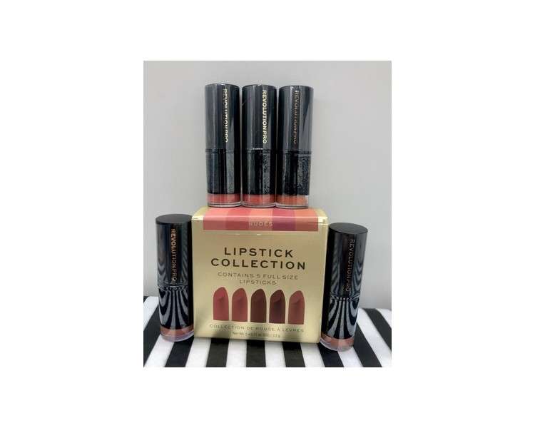 Revolution Pro NUDES Lipstick Collection 5 Full Size Lipsticks 0.11oz