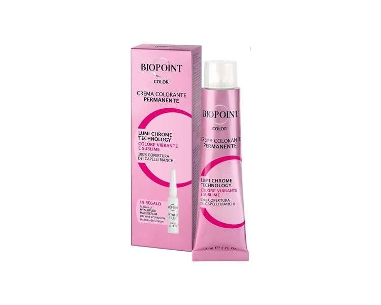 Biopoint Color Permanent Colouring Cream 60ml with Hyaluplex Hair Serum 3ml - 4.38 Medium Brown Chocolate