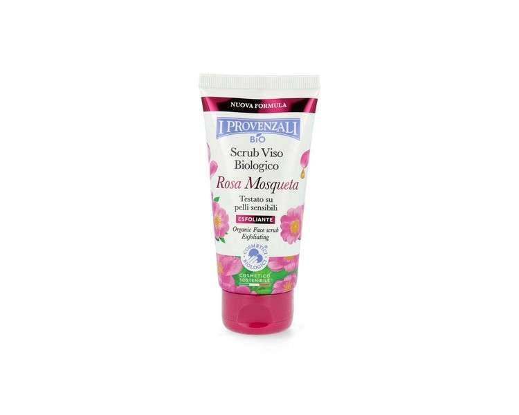 I Provençali Organic Face Scrub with Pink Musk and Wild Rose 75ml