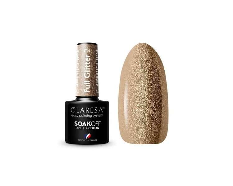 Full Glitter UV Nail Polish 5ml Claresa - Pack of 2