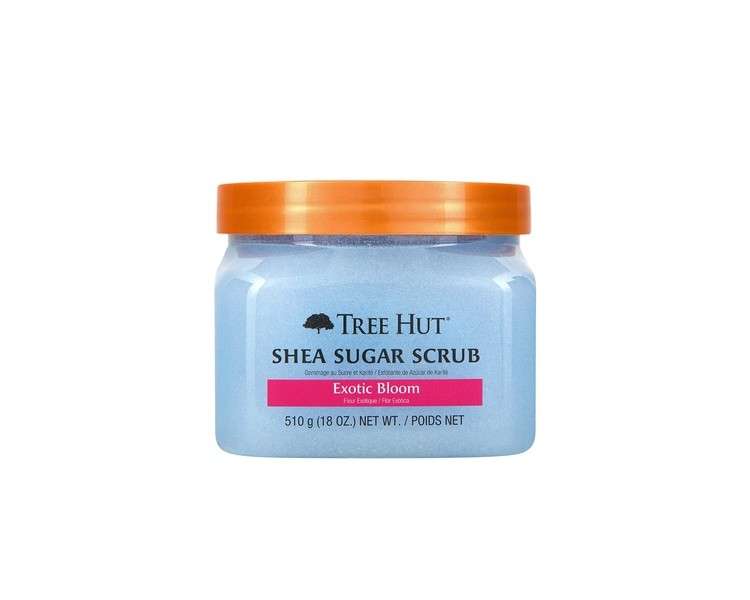 Tree Hut Exotic Bloom Shea Sugar Scrub 18oz Ultra Hydrating and Exfoliating for Essential Body Care