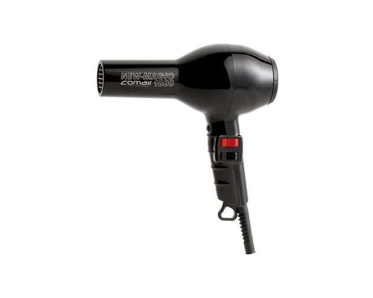 COMAIR New Magic 1800 Hair Dryer 1800/2000W Black AC Motor 2 Nozzles 230/240V 50/60Hz