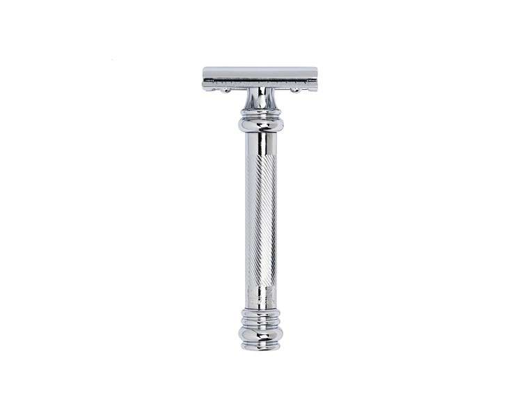 MERKUR 38C Barber Pole Chrome Safety Razor Straight Cut Closed Comb Ideal for Wet Shaving Zinc Die-Cast Brass Handle Made in Germany