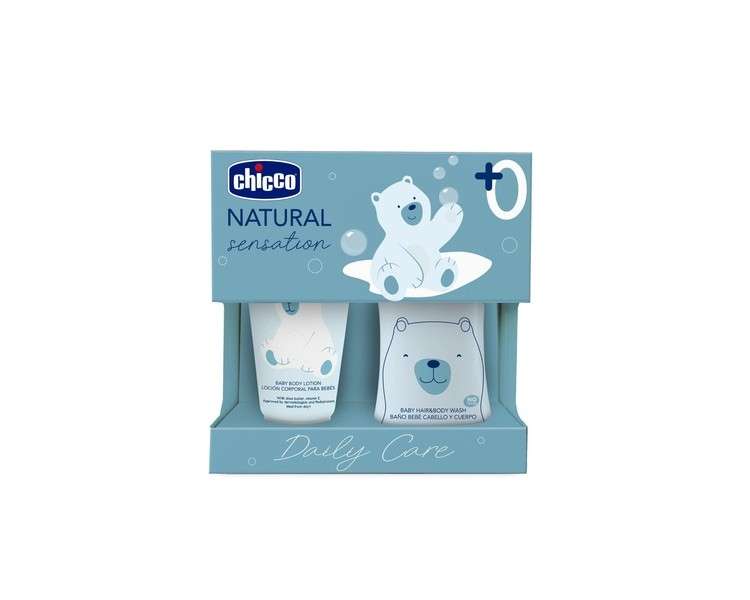 Chicco Natural Sensation Shampoo and Body Wash and Baby Body Lotion Set - Tear-Free