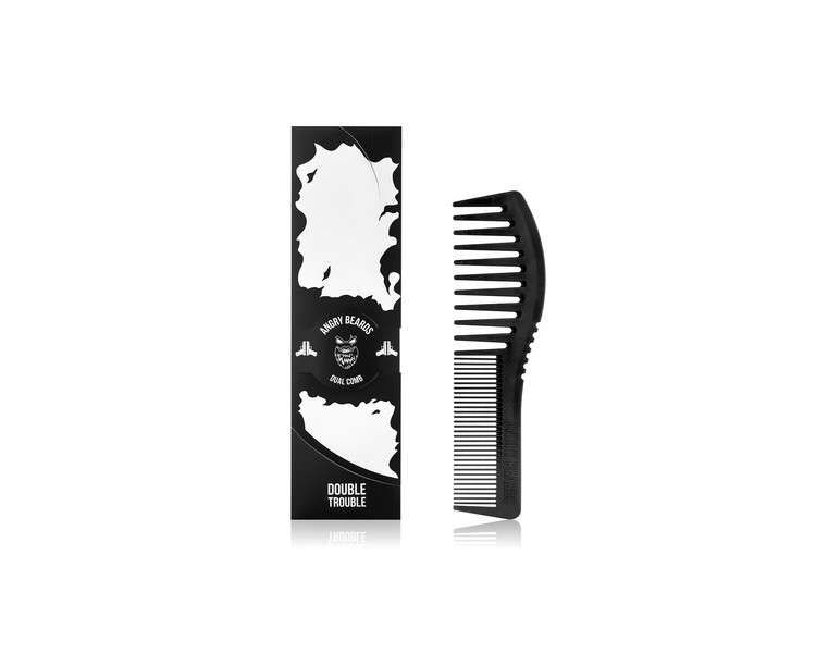 Angry Beards Carbon Double Comb for Hair and Beard - Premium Quality