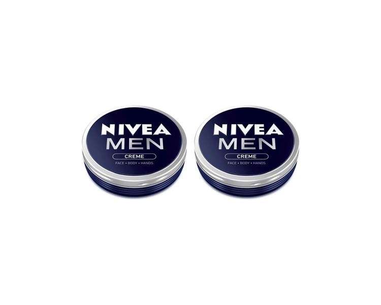 Nivea Men Creme Moisturizer for Face, Hands, and Body 75ml - Pack of 2