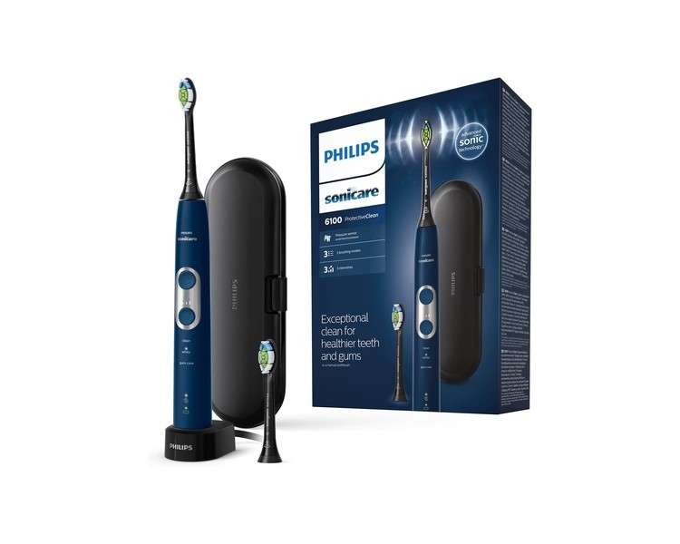 Philips Sonicare Built-in Pressure Sensor Sonic Electric Toothbrush Navy Blue Black